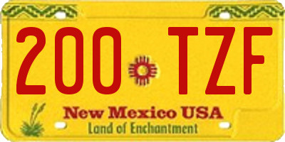 NM license plate 200TZF