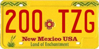 NM license plate 200TZG