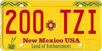 NM license plate 200TZI