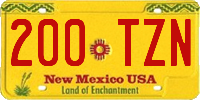 NM license plate 200TZN