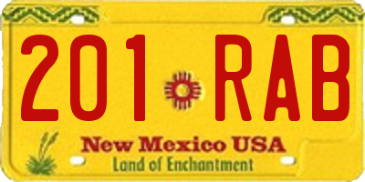 NM license plate 201RAB