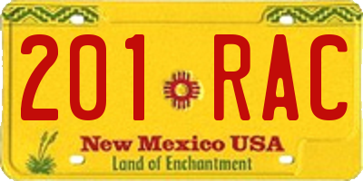 NM license plate 201RAC