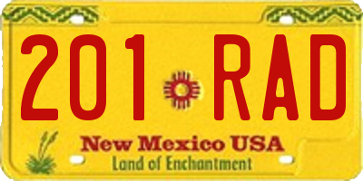 NM license plate 201RAD