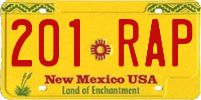 NM license plate 201RAP