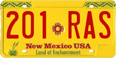 NM license plate 201RAS