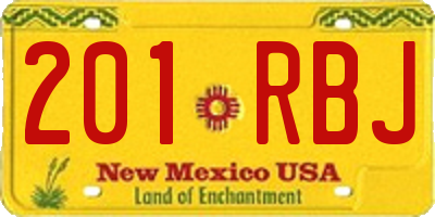 NM license plate 201RBJ