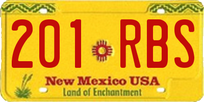 NM license plate 201RBS