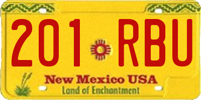 NM license plate 201RBU