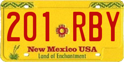 NM license plate 201RBY