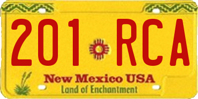 NM license plate 201RCA