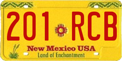 NM license plate 201RCB