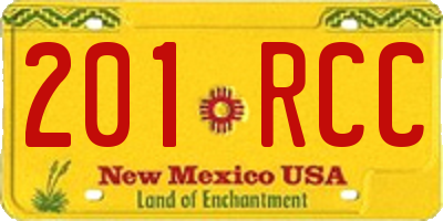 NM license plate 201RCC