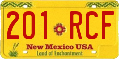 NM license plate 201RCF