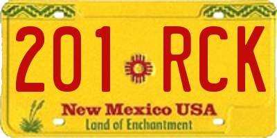 NM license plate 201RCK