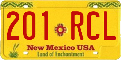 NM license plate 201RCL