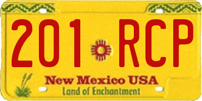 NM license plate 201RCP