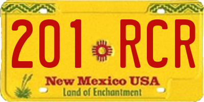 NM license plate 201RCR