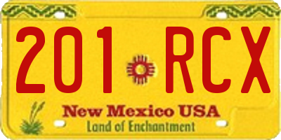 NM license plate 201RCX