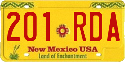 NM license plate 201RDA
