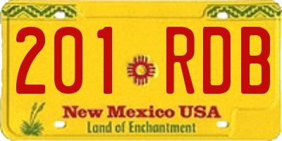 NM license plate 201RDB