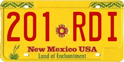 NM license plate 201RDI