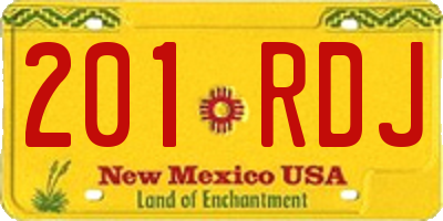NM license plate 201RDJ