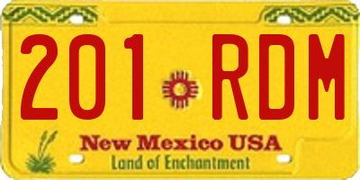 NM license plate 201RDM