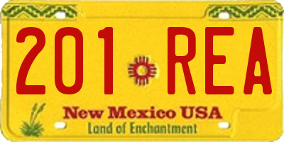 NM license plate 201REA