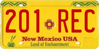 NM license plate 201REC