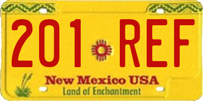 NM license plate 201REF