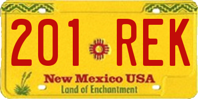 NM license plate 201REK