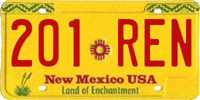 NM license plate 201REN