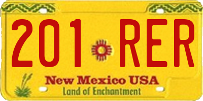 NM license plate 201RER