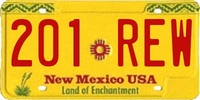 NM license plate 201REW