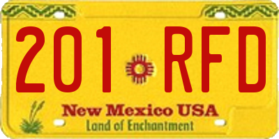 NM license plate 201RFD