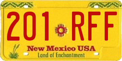 NM license plate 201RFF