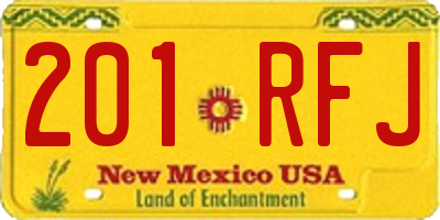 NM license plate 201RFJ