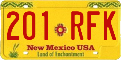 NM license plate 201RFK