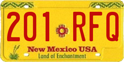 NM license plate 201RFQ