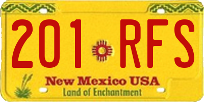 NM license plate 201RFS