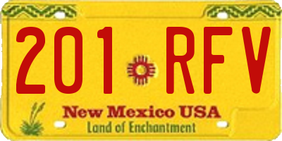 NM license plate 201RFV