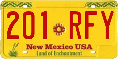 NM license plate 201RFY
