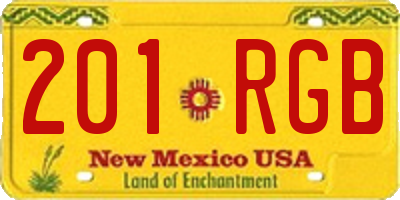 NM license plate 201RGB