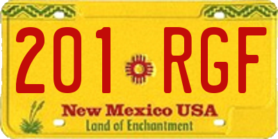 NM license plate 201RGF