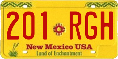 NM license plate 201RGH