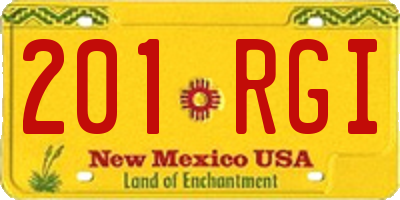 NM license plate 201RGI