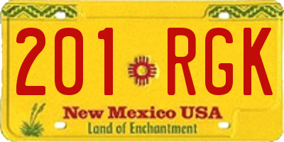 NM license plate 201RGK