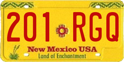 NM license plate 201RGQ