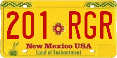 NM license plate 201RGR