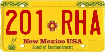 NM license plate 201RHA